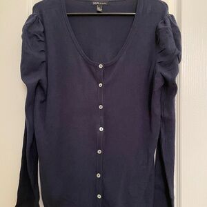 Mango‎ Dark Blue Button-Up Cardigan